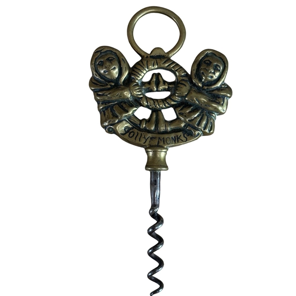1911 British Brass "Jolly Monks" Handle Corkscrew Rd No 692516 John Jewsbury